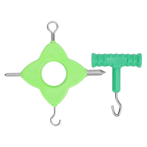 Vowen Carp Fishing Knot Puller Tool Set, 4-in-1 Stainless Steel Fishing Bait Tightener Rig Tool, Portable T-Handle Line Tyer Knotting Tool for Outdoor Freshwater Saltwater Angling