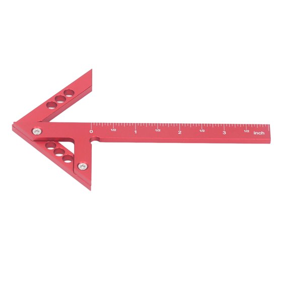 Vowen Center Gauge Woodworking Measuring Scribing Tool, 100mm 3.94in 45 and 90 Degree Angle Aluminum Alloy Line Ruler for Carpentry