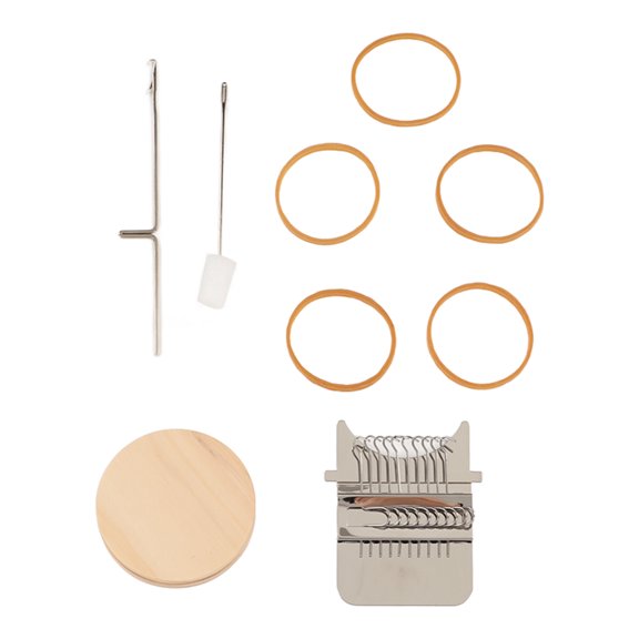 Vowen Darning Mini Loom Machine with Wooden Disc and Hooks Portable Mending Tool for Clothes Weaving Crafts