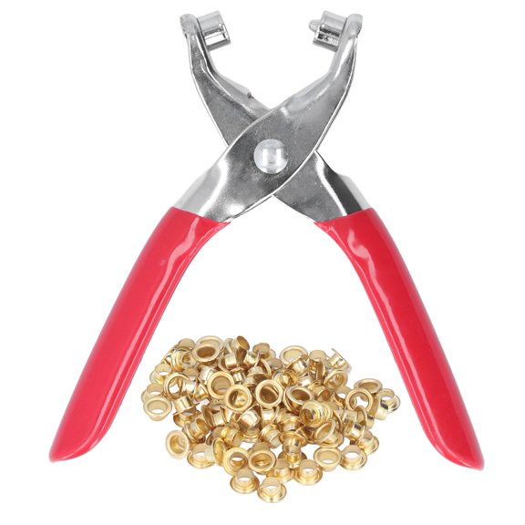 Vowen Grommet Hole Pliers Set with 100 Pcs 4mm Eyelets Handheld Metal Eyelet Setting Punch Plier Tool for Fabric Leather Crafting