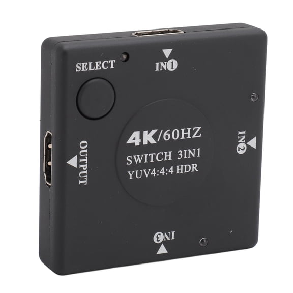 Vowen HD Multimedia Interface 2.0 Switch 3 in 1 Out 4K 60Hz Ultra HD Video Switcher Selector Splitter Box Hub with Manual Cycle Push Button for DVD Player Monitor Projector HDTV