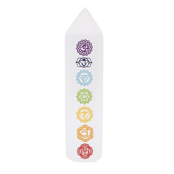 Vowen Natural Crystal Obelisk Semi Transparent Stone Column for Home Decor and Yoga Meditation, 1 Count