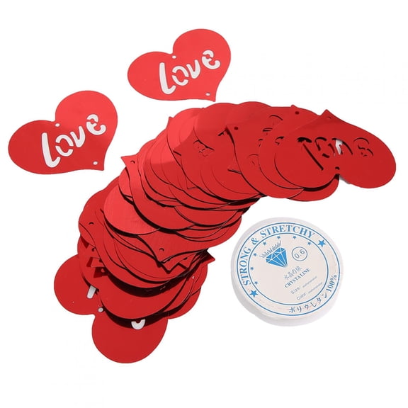 Vowen Red Heart Shape Confetti LOVE Plastic Scatter for Wedding Anniversary Birthday Bridal Shower Party Decorations, Large Reusable 2.8 x 3.2 Inches Centerpiece Filler, 100 Pieces