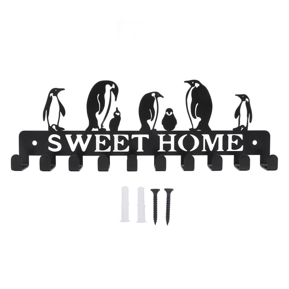 Vowen Sweet Home Wall Mounted Key Holder Hooks Organizer Rack with 10 Hooks for Entryway Hallway Decor