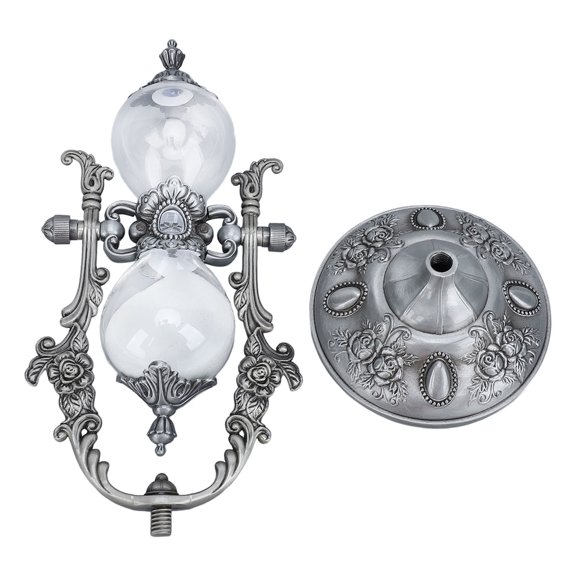 Vowen Vintage 15 Min Engraving Embossed Hourglass Timer Pale Pewter