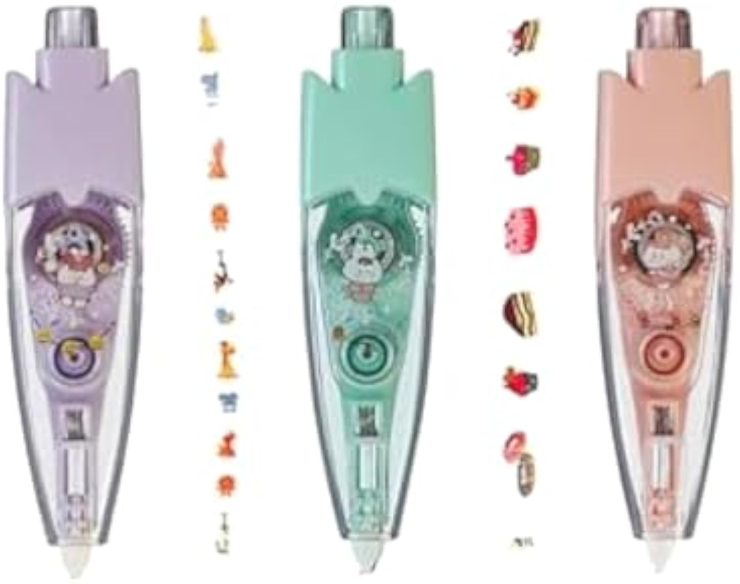 Vowtrlleoy Decorative Pens, DIY Cute Animals Press Type Decorative Pen ...