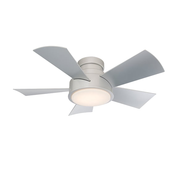 Vox Indoor and Outdoor 5-Blade Smart Flush Mount Ceiling Fan 38in Titanium with 3000K LED Light Kit and Remote Control