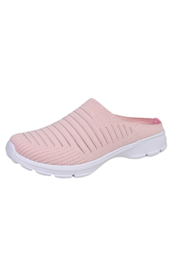 Mules for Women Summer 𝖮rthopedic Shoes with Arch-Support Air-Cushion 𝖲lip-On Walking Shoe Breathable Hollow Out Clogs Lightweight Open Back Shoes Comfortable Closed Toe Mules