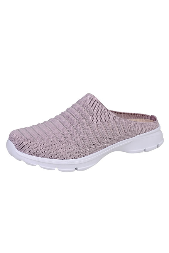 Mules for Women Summer 𝖮rthopedic Shoes with Arch-Support Air-Cushion 𝖲lip-On Walking Shoe Breathable Hollow Out Clogs Lightweight Open Back Shoes Comfortable Closed Toe Mules