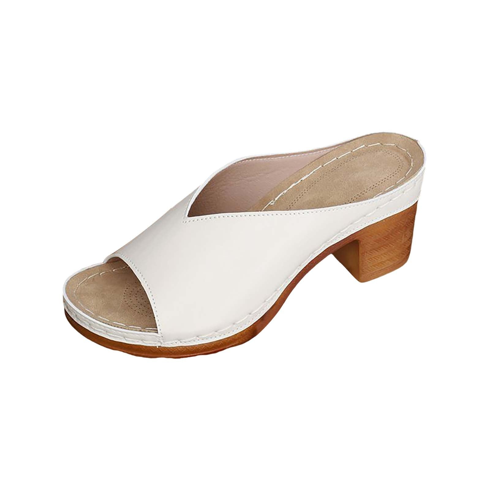 New Thick Sole Sandals Fashion High Heels Women's Headless Half Slippers