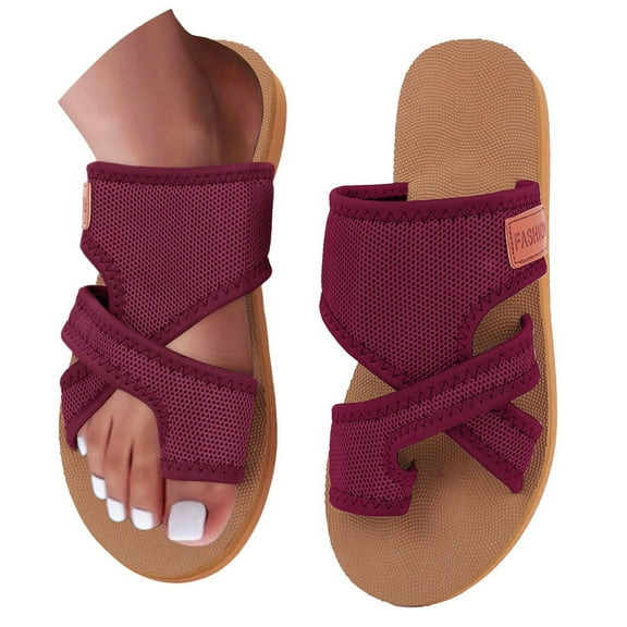 VoxSoles Women’s Extra Wide Summer Sandals Beach Breathable Comfortable Hollow Mesh Slide Orthopedic Design Non-Slip Casual Open Toe