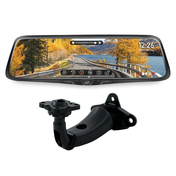 Voxx RVMDVR Rearview Mirror with a 2K DVR front camera featuring a 9.88 high-brightness display with DVRJM1 Mirror Mount Compatible with 2018-up Jeep JL Wrangler