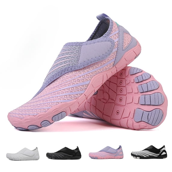 Voyabarefoot Shoes for Women, Wide Toe Box Barefoot Water Shoes,Velcro Slip-On for Hiking