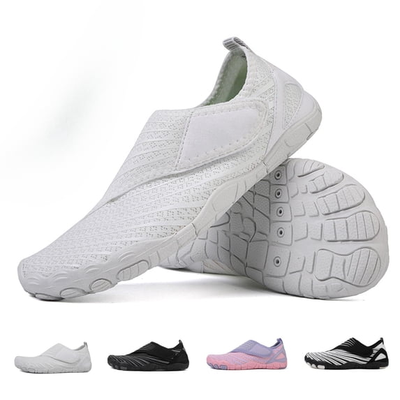 Voyabarefoot Shoes for Women, Wide Toe Box Barefoot Water Shoes,Velcro Slip-On for Hiking