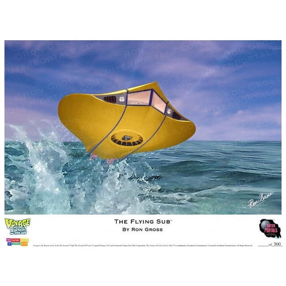 Voyage to the Bottom of the Sea - The Flying Sub - Print art by Ron Gross #10
