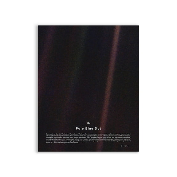 Voyager 1 'Pale Blue Dot' Poster, Gloss Finish Print, Earth from Space, Science Classroom Decor, Blue, Frame NOT Included