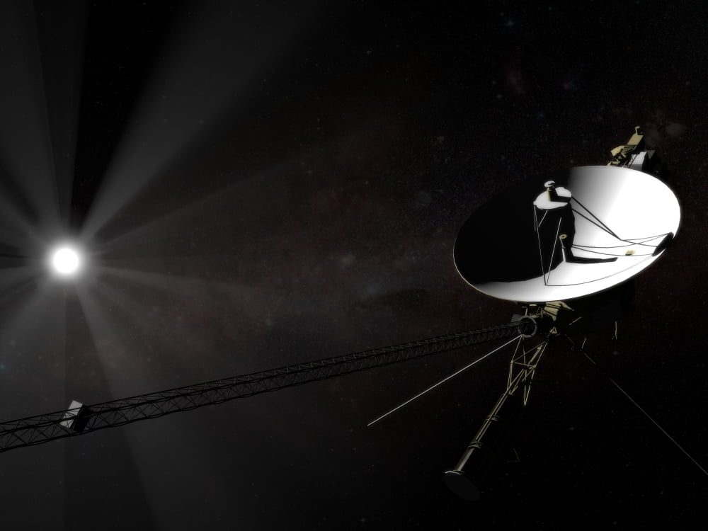 Voyager 1 leaving the solar system Canvas Art - Rhys TaylorStocktrek Images (33 x 25)