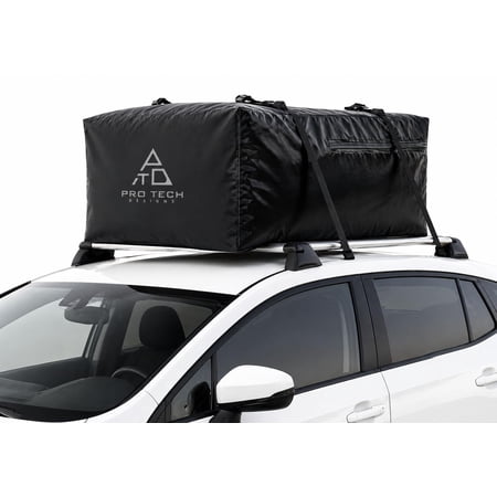 Voyager 10 Cubic Feet Waterproof Rooftop Cargo Roof Bag, No Roof Rack Needed UV-Protected PVC Semi-Coated Mesh, Welded Seams, Water Seal Zipper 36" L x 30" W x 16" H