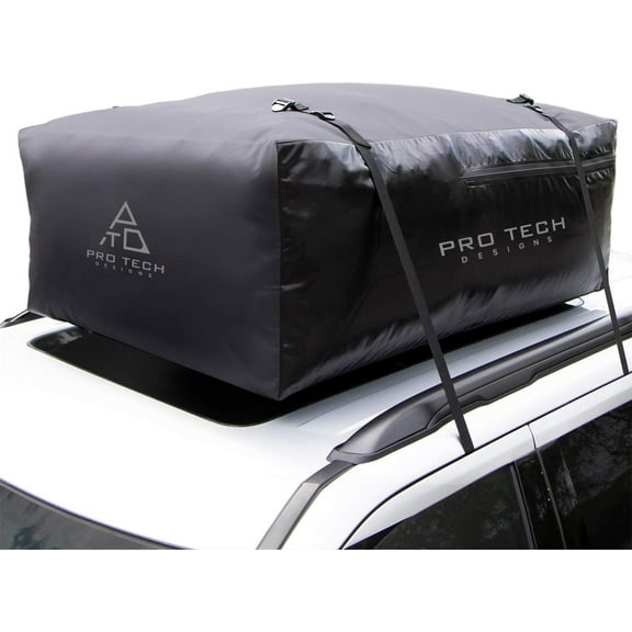 Voyager - 18 Cubic Feet Waterproof Rooftop Cargo Carrier for Top of Vehicle, Attaches With or Without Roof Rack