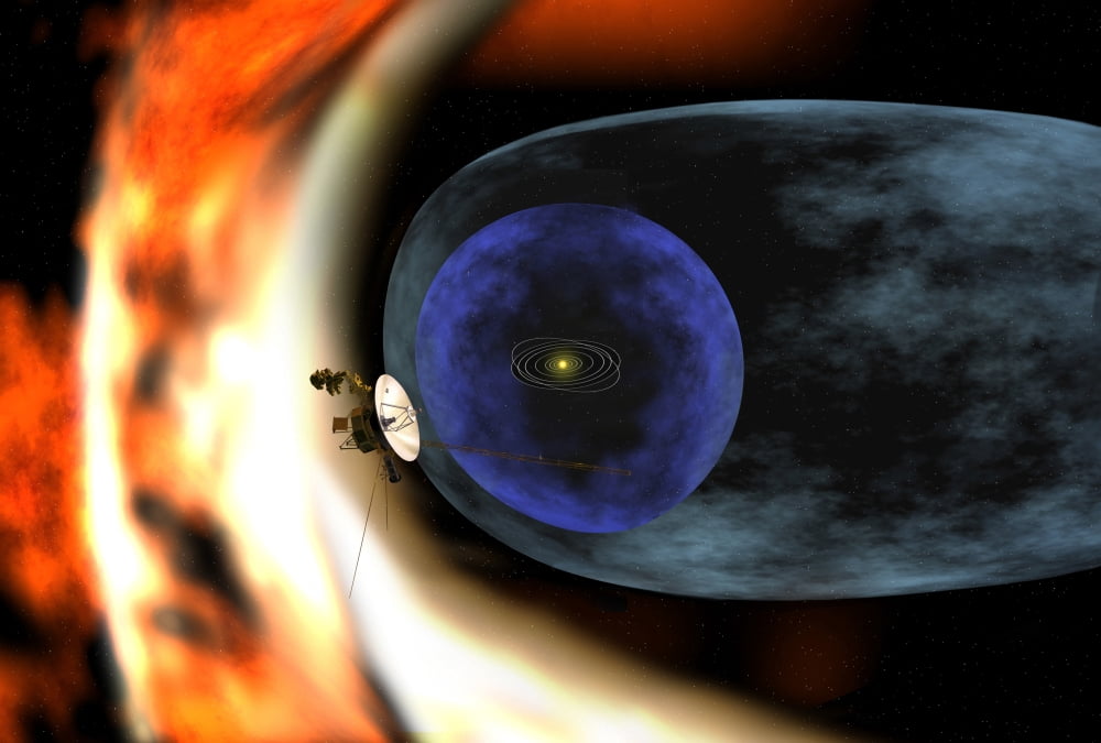 Voyager 2 spacecraft studies the outer limits of the heliosphere Canvas Art - Stocktrek Images (34 x 23)