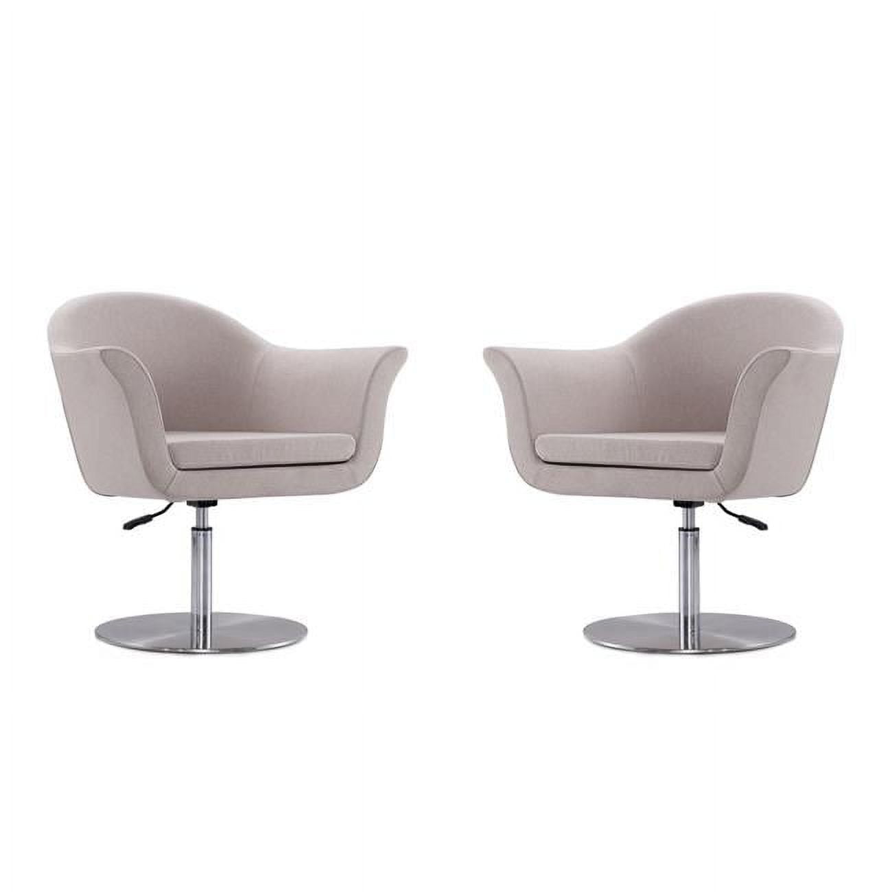 Barley Polyester Blend Swivel Accent Chair with Brushed Metal Base