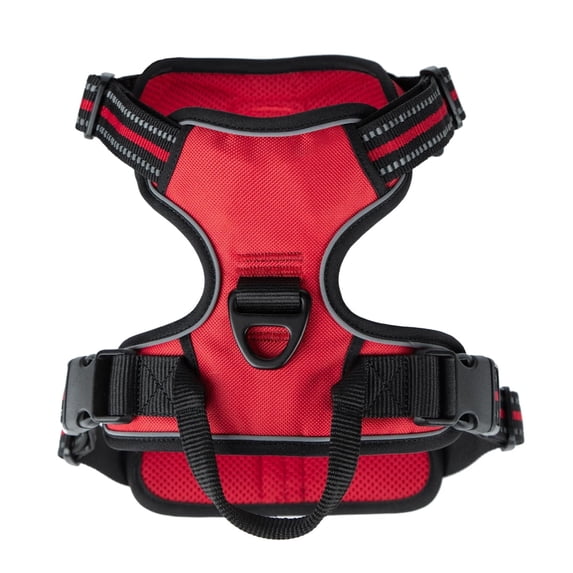 Voyager Dog Harness Dual Leash Attachment No-Pull Control Adjustable Soft but Strong Pet Harness for Medium and Large Dogs with 3M Reflective Technology - Red Lattice, S (Chest: 16 - 20")