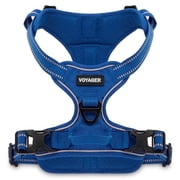 Voyager Dog Harness Dual Leash Attachment No-Pull Control Adjustable Soft but Strong Pet Harness for Medium and Large Dogs with 3M Reflective Technology - Royal