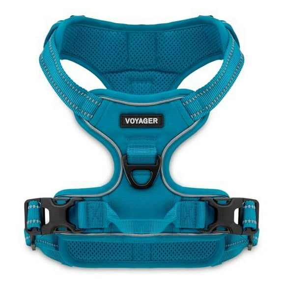 Voyager Dog Harness Dual Leash Attachment No-Pull Control Adjustable Soft but Strong Pet Harness for Medium and Large Dogs with 3M Reflective Technology - Turquoise, XS (Chest: 13 - 16")
