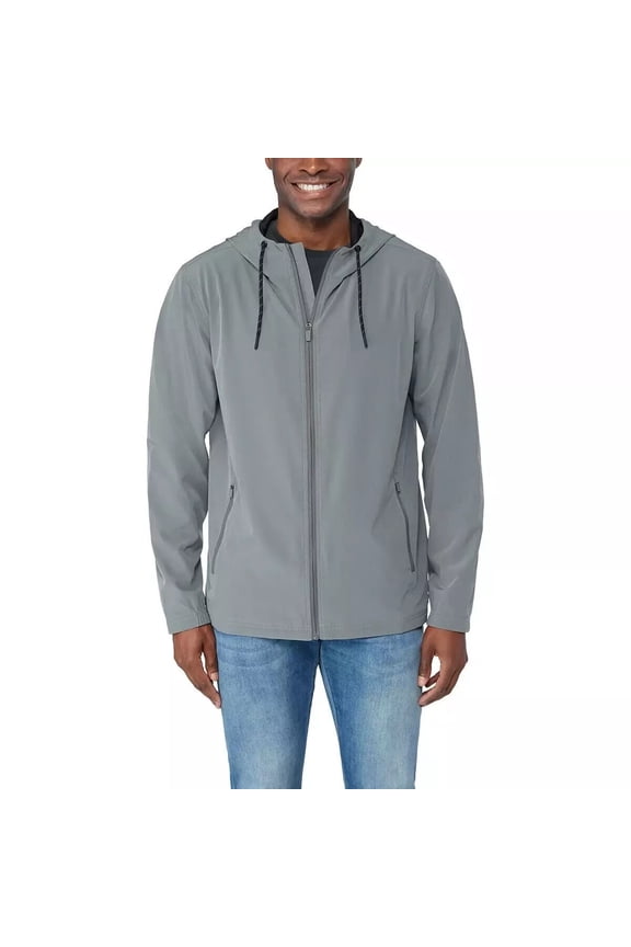 Hybrid Jacket Windbreaker Water Repellent UV Protection | Gray, Large
