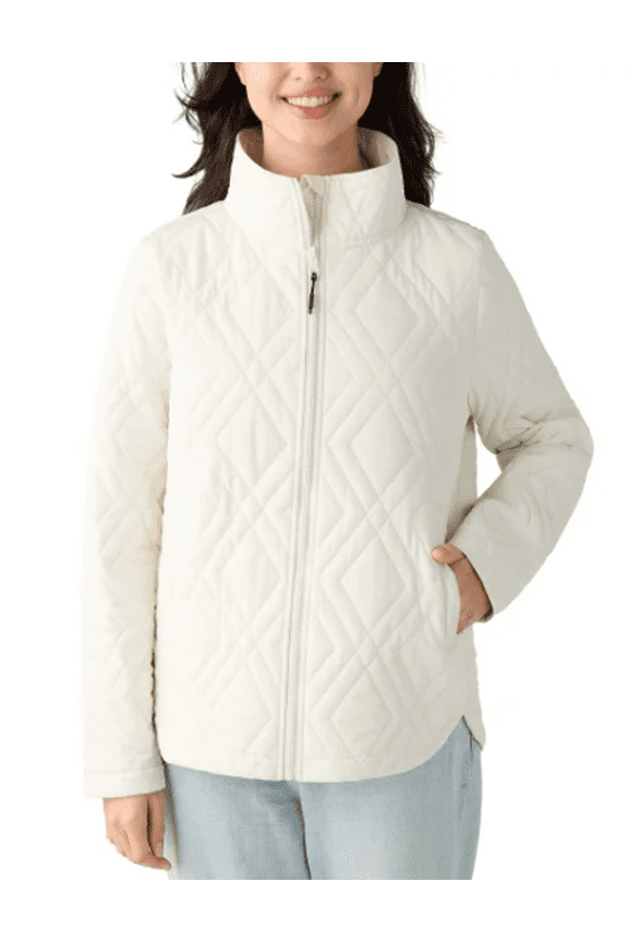 Ladies' Quilted Lightweight Jacket Cream Small