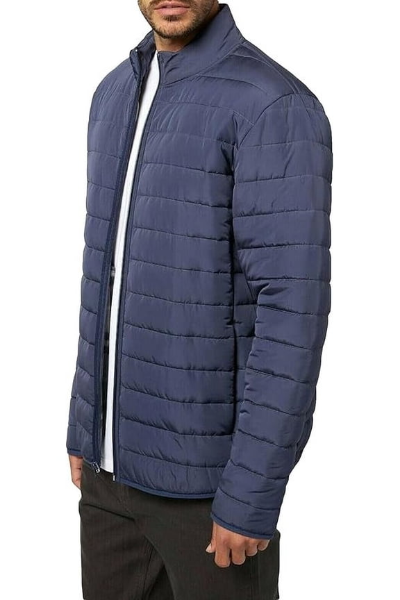 Men's Polar Fleece Line Puffer Jacket (Blue, XL)