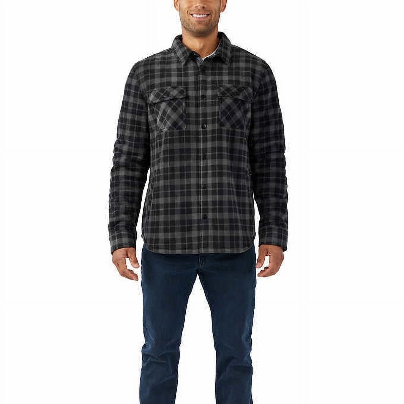 Voyager Men's Super Plush Shirt Jacket (Black, L)