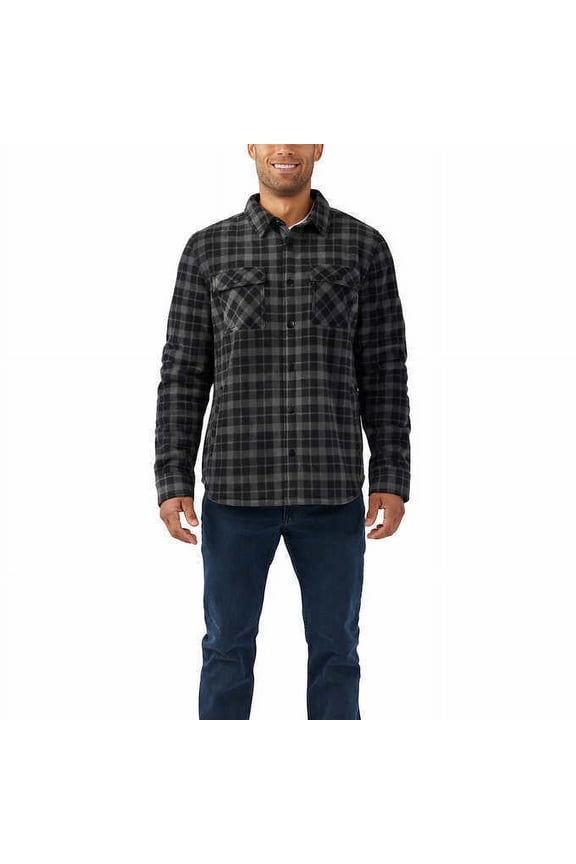 Men's Super Plush Shirt Jacket (Black, M)