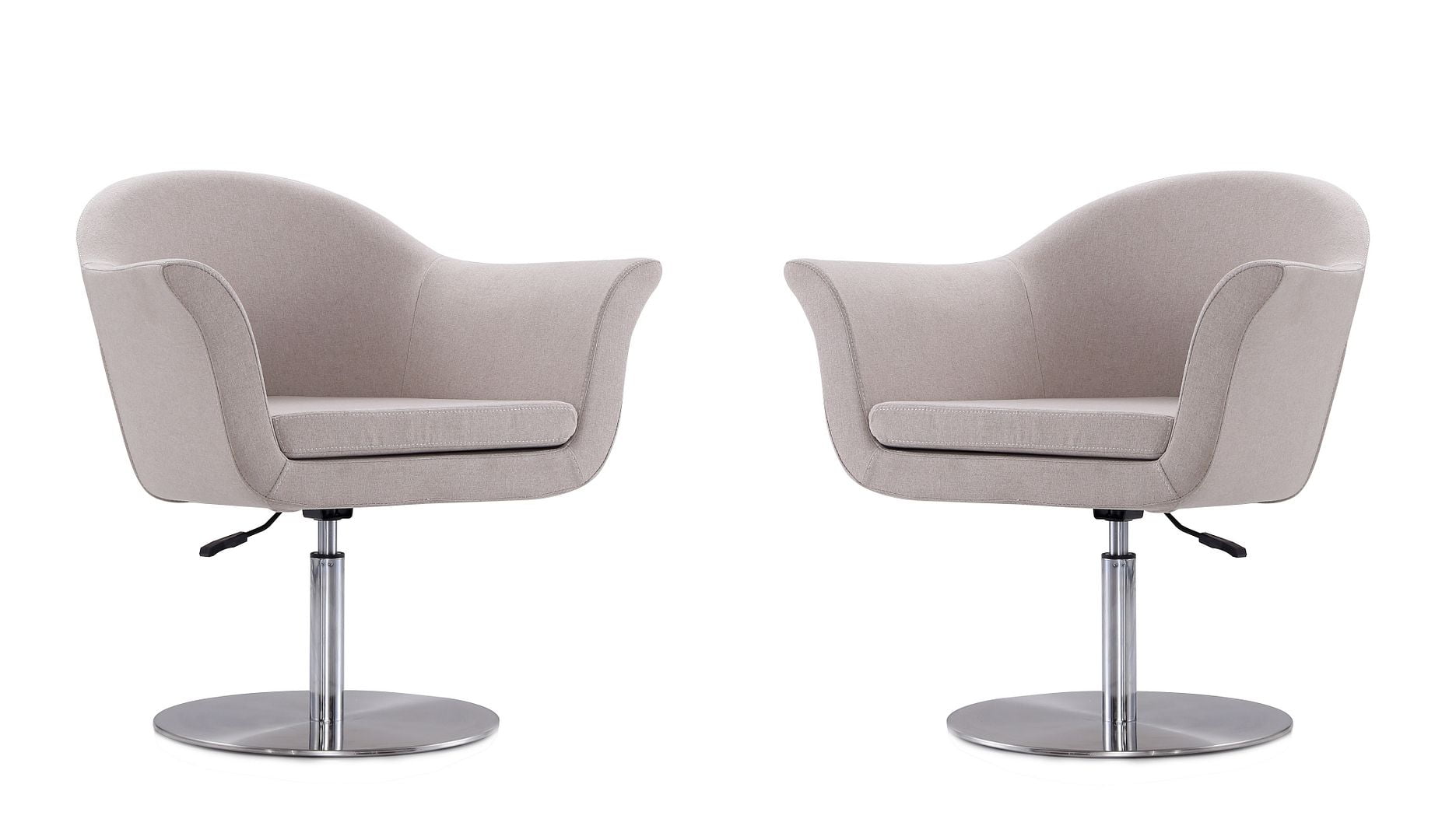 Barley Polyester Blend Swivel Accent Chair with Brushed Metal Base