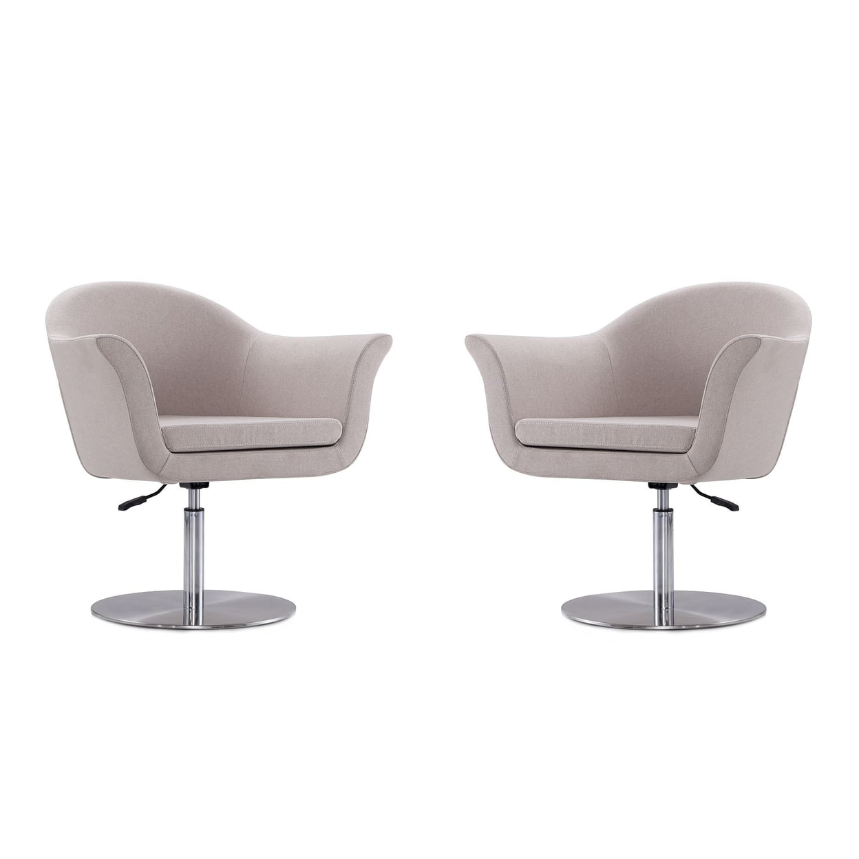 Barley Polyester Blend Swivel Accent Chair with Brushed Metal Base