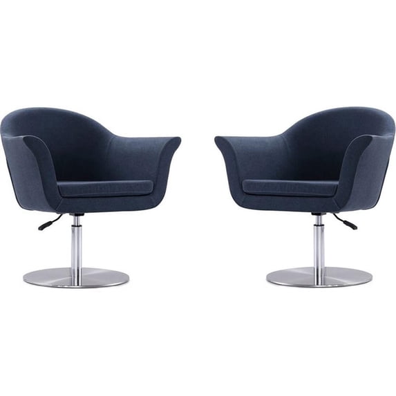 Voyager Orange and Brushed Metal Woven Swivel Adjustable Accent Chair (Set of 2)