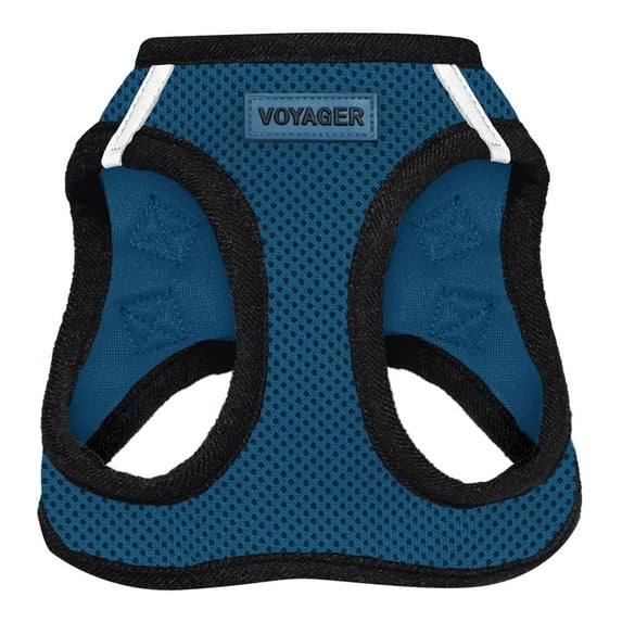 Voyager Step-In Air Dog Harness - All Weather Mesh Step in Vest Harness for Small and Medium Dogs by Best Pet Supplies - Harness (Blue/Black Trim), XX-Small