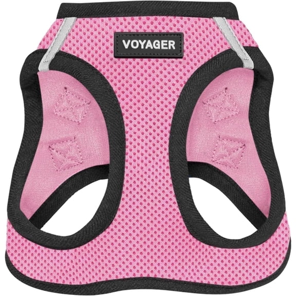 Voyager Step-In Air Dog Harness - All Weather Mesh Step in Vest Harness for Small and Medium Dogs by Best Pet Supplies - Harness (Pink/Black Trim), XX-Small