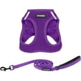 thumbnail image 1 of Voyager Step-In Air All Weather Mesh Harness & Reflective Dog Leash Combo w/ Neoprene Handle 5ft , For Small to Large Breed Dogs Cute & Heavy Duty, Best Pet Supplies- Purple Purple Trim, XL, 1 of 10