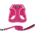 thumbnail image 1 of Voyager Step-In Air All Weather Mesh Harness & Reflective Dog Leash Combo w/ Neoprene Handle 5ft , For Small to Large Breed Dogs Cute & Heavy Duty, Best Pet Supplies- Fuchsia Fuchsia Trim, M, 1 of 9