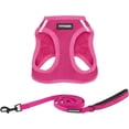thumbnail image 1 of Voyager Step-In Air All Weather Mesh Harness & Reflective Dog Leash Combo w/ Neoprene Handle 5ft , For Small to Large Breed Dogs Cute & Heavy Duty, Best Pet Supplies- Fuchsia Fuchsia Trim, S, 1 of 9