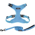 thumbnail image 1 of Voyager Step-In Lock Dog Harness & Reflective Leash Set w/ Neoprene Handle 6ft - For Small to Large Breed Dogs/ Cats, Cute & Heavy-Duty for Walking, Running & Training - Baby Blue Baby Blue Trim, M, 1 of 9