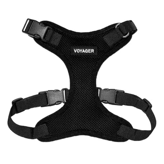 Voyager Step-In Lock Pet Harness - All Weather Mesh, Adjustable Step In Harness for Cats and Dogs by Best Pet Supplies - Black, L