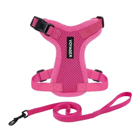 Voyager Step-In Lock Pet Harness - All Weather Mesh, Adjustable Step In Harness for Cats and Dogs by Best Pet Supplies - Fuchsia, XXXS
