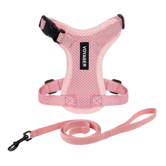 Voyager Step-In Lock Pet Harness - All Weather Mesh, Adjustable Step In Harness for Cats and Dogs by Best Pet Supplies - Pink, XXXS