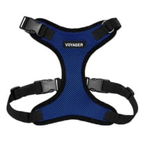 Voyager Step-In Lock Pet Harness - All Weather Mesh, Adjustable Step In Harness for Cats and Dogs by Best Pet Supplies - Royal Blue/Black Trim, XL