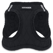 Voyager Step-In Plush Dog Harness – Soft Plush, Step In Vest Harness for Small and Medium Dogs by Best Pet Supplies - Black Plush, M (Chest: 16 - 18")