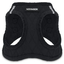 Voyager Step-In Plush Dog Harness – Soft Plush, Step In Vest Harness for Small and Medium Dogs by Best Pet Supplies - Black Plush, M (Chest: 16 - 18")