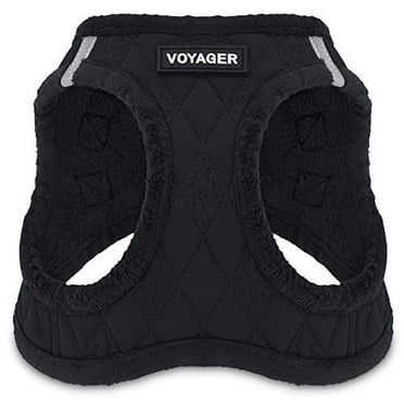 Voyager Step-In Plush Dog Harness – Soft Plush, Step In Vest Harness for Small and Medium Dogs by Best Pet Supplies - Black Plush, XS (Chest: 13 - 14.5")