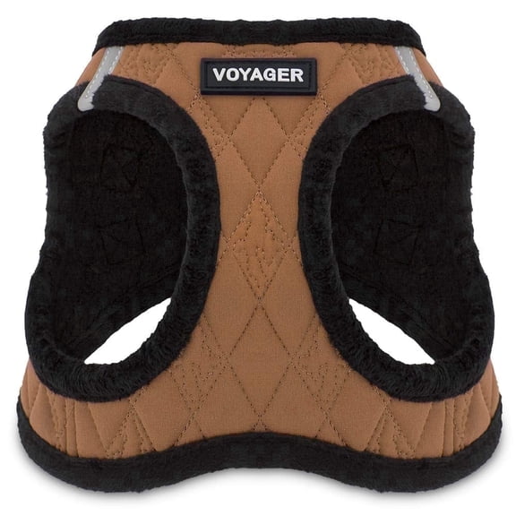 Voyager Step-In Plush Dog Harness – Soft Plush, Step In Vest Harness for Small and Medium Dogs by Best Pet Supplies - Harness (Beige Plush), M (Chest: 16 - 18")